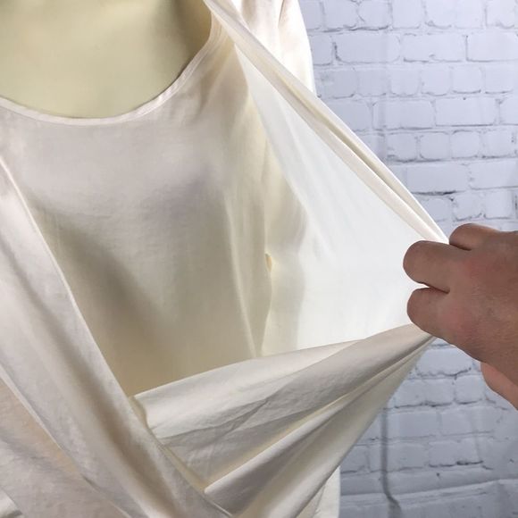 Chico’s size 1 Small faux wrap shirt. Super soft feel like silk. Cream mach wash - Picture 6 of 6